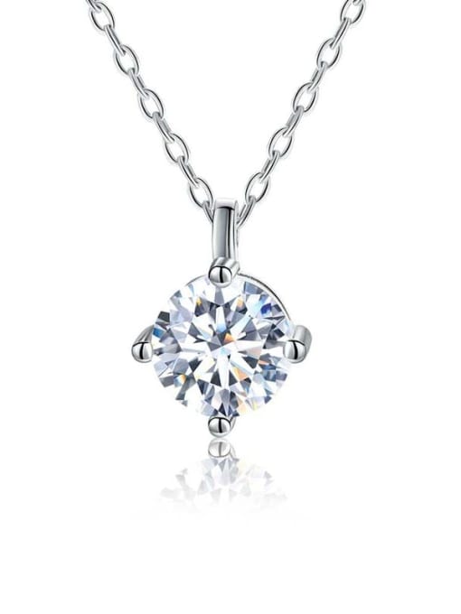 White Mosan Diamond [Platinum] 925 Sterling Silver Moissanite Geometric Dainty Necklace